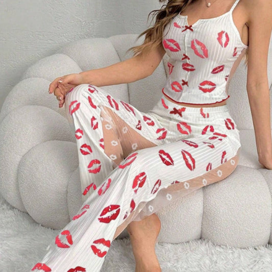 Pajamas Front Split Sling/Lace