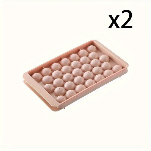 Premium 33-Cavity Silicone Ice Cube Tray - Round Diamond Design for