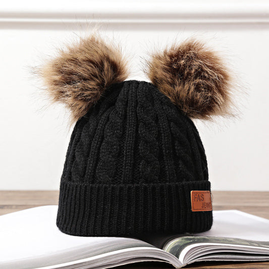 Fur Pom Pom Children Winter Hat