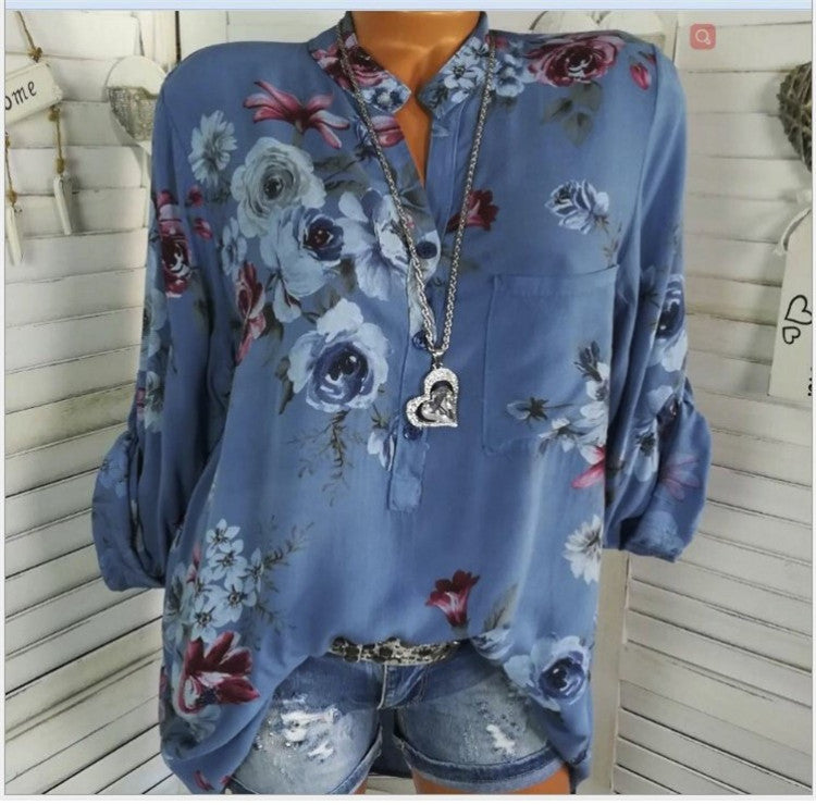 Floral Printed Long Sleeve Blouse