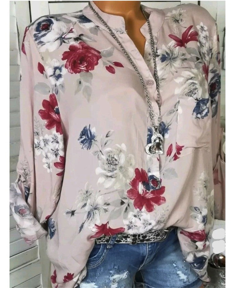 Floral Printed Long Sleeve Blouse