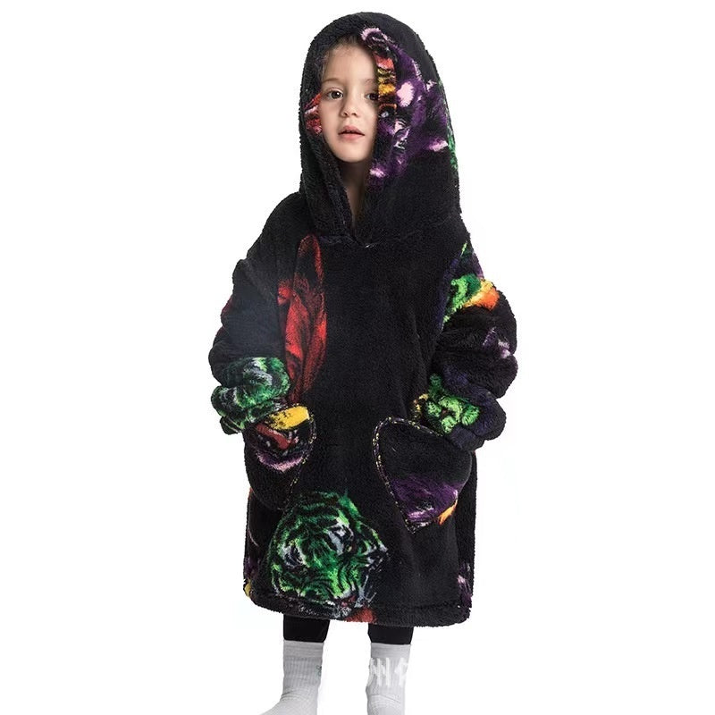 Oversized Plush Children Hoodie