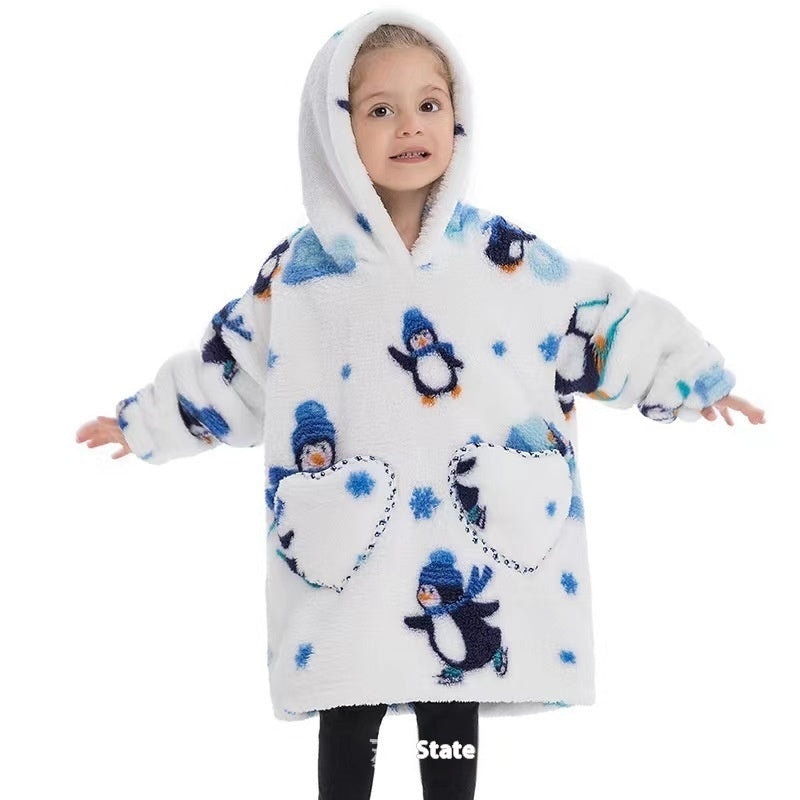 Oversized Plush Children Hoodie