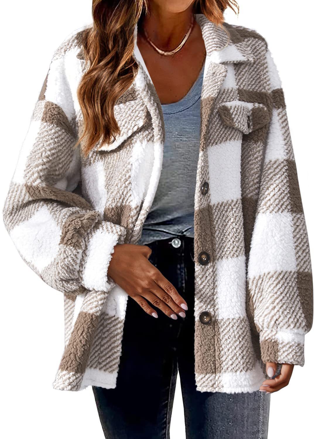 Button Plush Coat