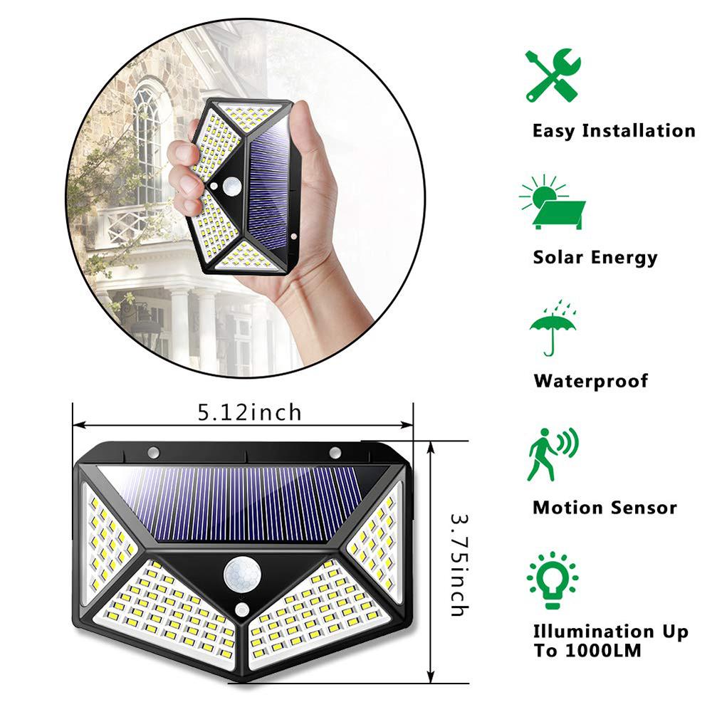 Split Type Solar 100COB Led Induction Wall Light Indoor Outdoor Garden