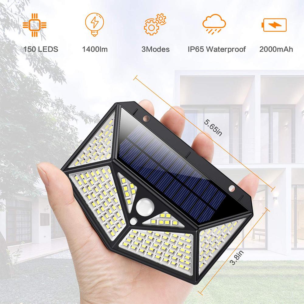 Split Type Solar 100COB Led Induction Wall Light Indoor Outdoor Garden