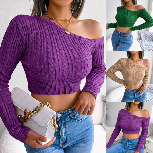 Strapless Long-Sleeved Short Knitted