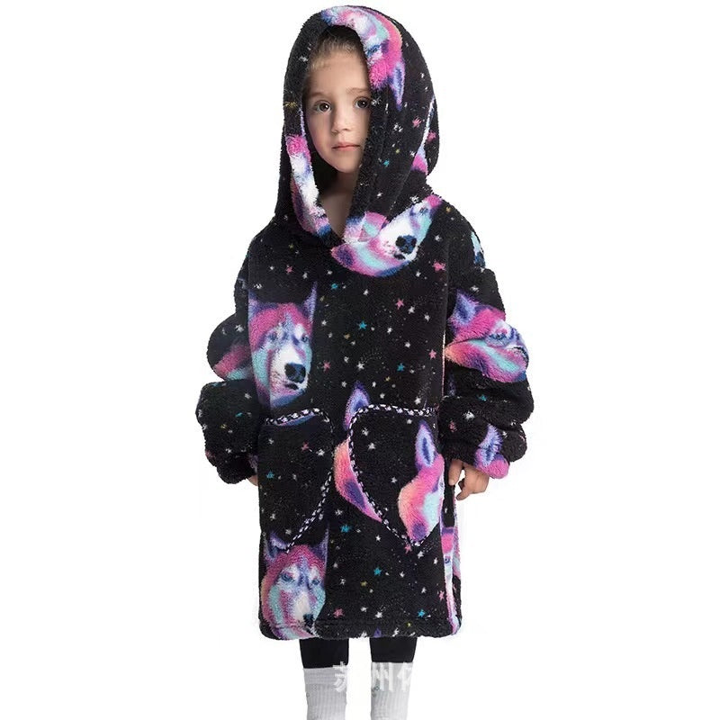 Oversized Plush Children Hoodie