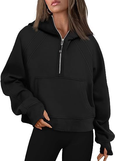 Zipper Hoodies Sweatshirts With Pocket Loose Pullover