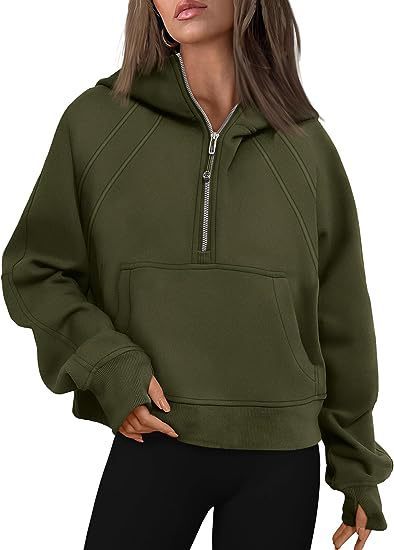 Zipper Hoodies Sweatshirts With Pocket Loose Pullover