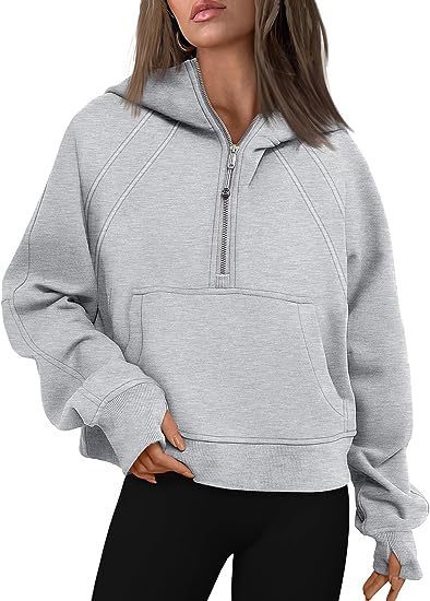 Zipper Hoodies Sweatshirts With Pocket Loose Pullover