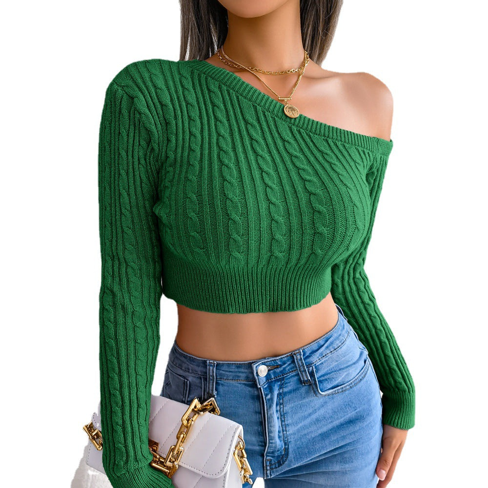 Strapless Long-Sleeved Short Knitted