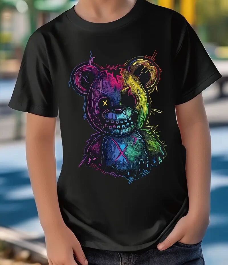 Multi-Colored Bear Tee