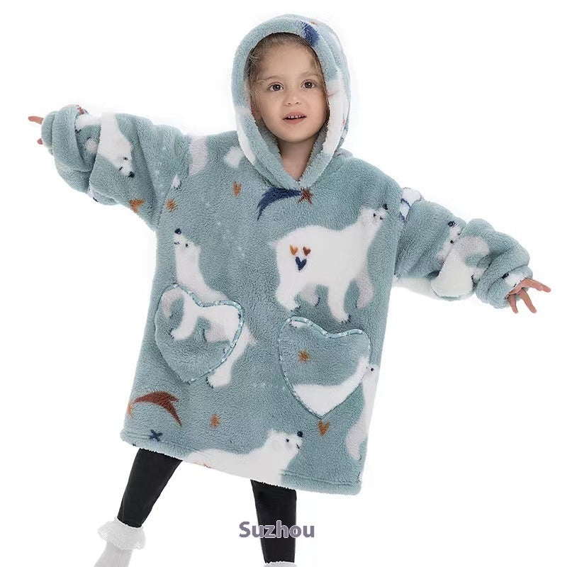 Oversized Plush Children Hoodie