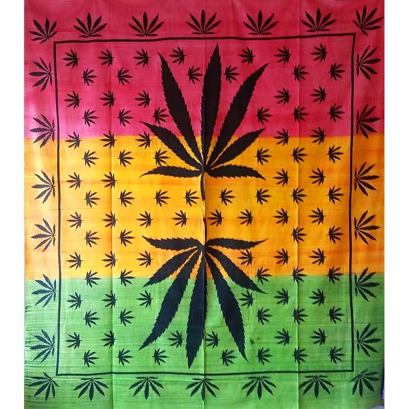 Marijuana Leaf Mirror Symmetrical Art Design Tapestry Wall Hanging