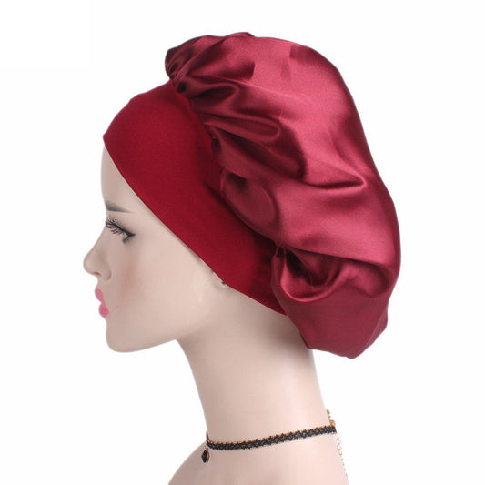 1pc Adjust Solid Satin Bonnet Hair Styling Cap