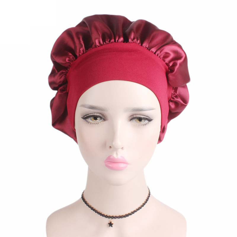 1pc Adjust Solid Satin Bonnet Hair Styling Cap