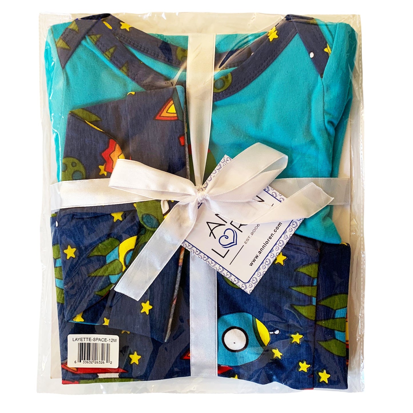 Boys Layette Space Ship Onesie Pants Cap 3pc Gift Set