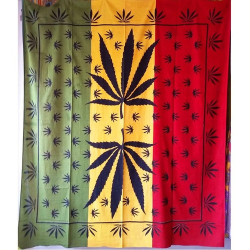 Marijuana Leaf Mirror Symmetrical Art Design Tapestry Wall Hanging