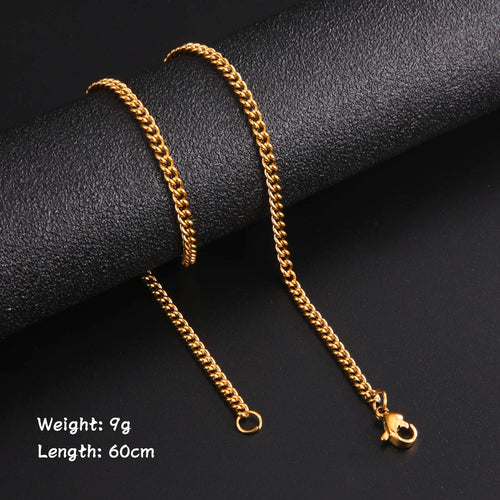 60cm Long Box Chain Necklace Men