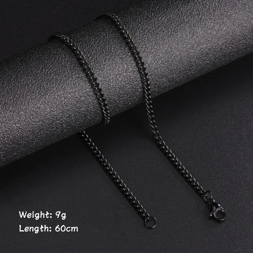 60cm Long Box Chain Necklace Men