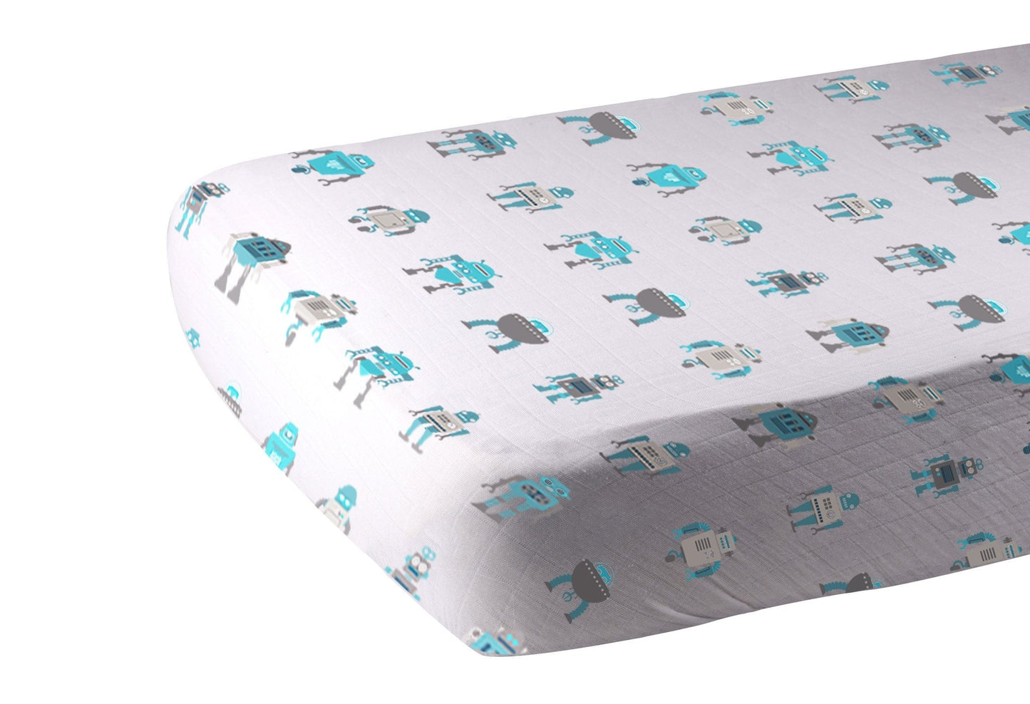 Robot Cotton Muslin Crib Sheet