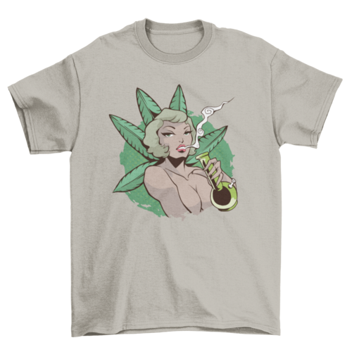 Woman smoking bong t-shirt