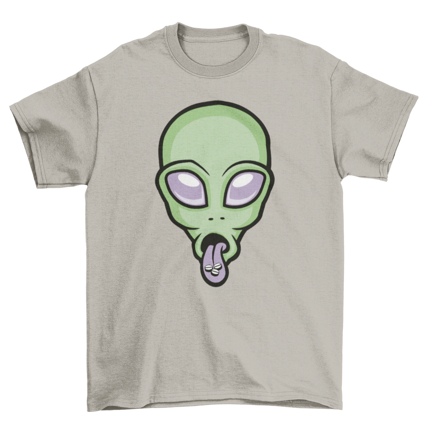 Green alien with pills tee