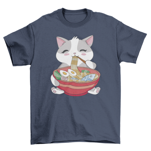 Cat Eating Ramen Tee