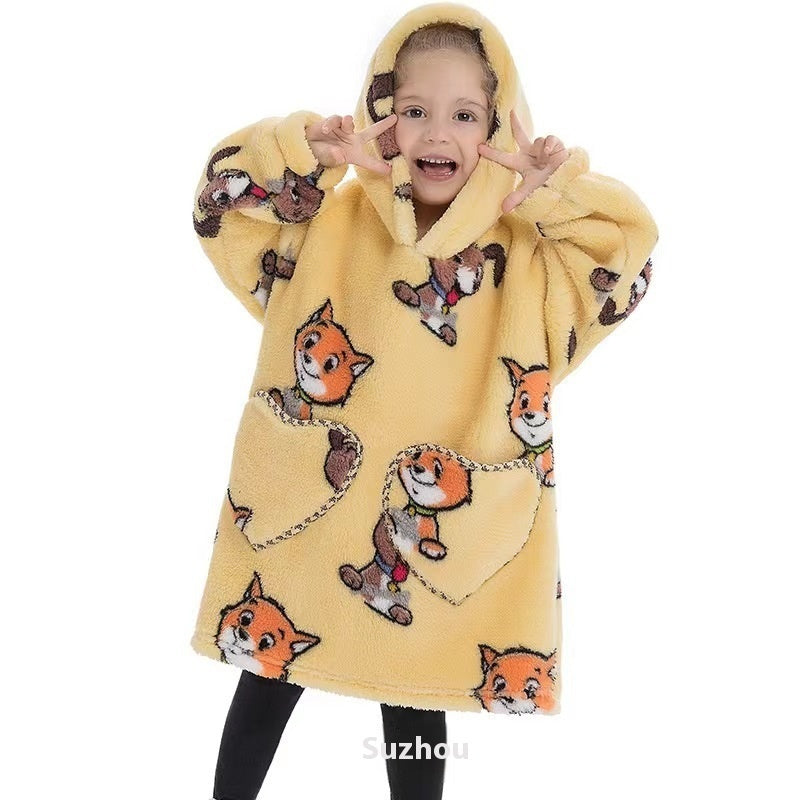 Oversized Plush Children Hoodie