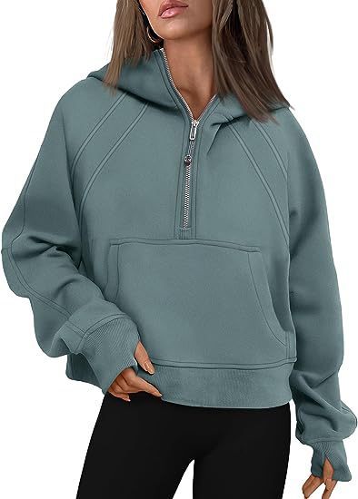 Zipper Hoodies Sweatshirts With Pocket Loose Pullover