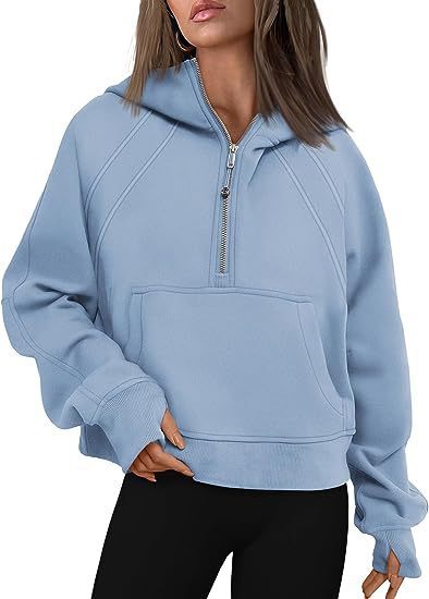 Zipper Hoodies Sweatshirts With Pocket Loose Pullover