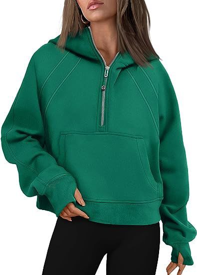 Zipper Hoodies Sweatshirts With Pocket Loose Pullover