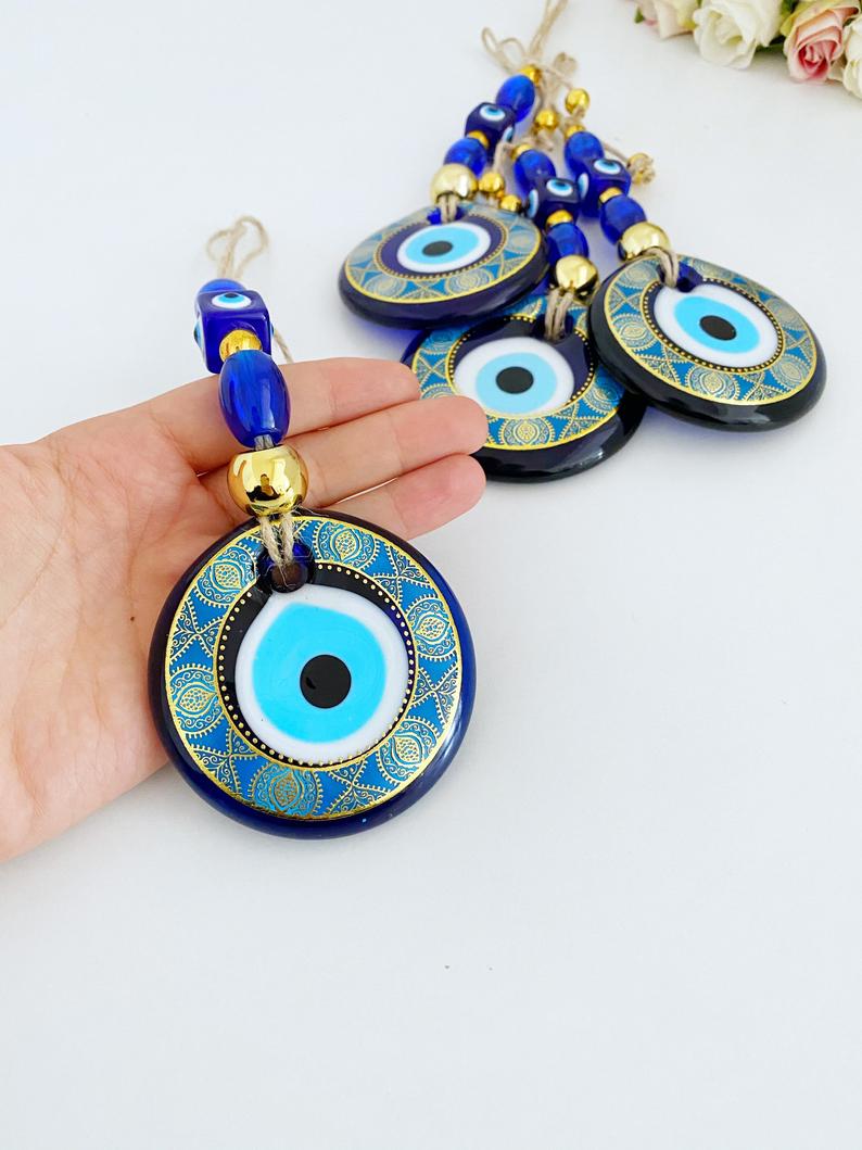 Handmade Evil Eye Wall Hanging, Modern Evil Eye Home Decor