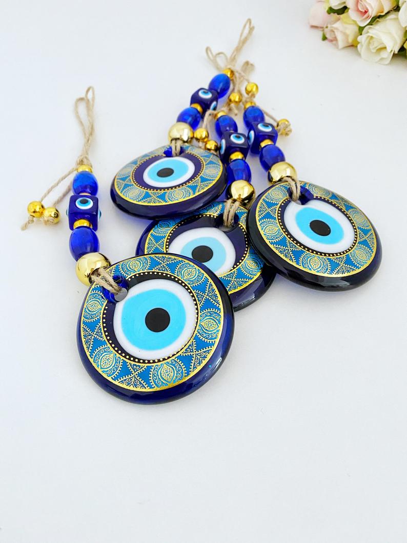 Handmade Evil Eye Wall Hanging, Modern Evil Eye Home Decor